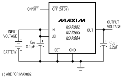 MAX882，MAX883，MAX884：典型工作電路