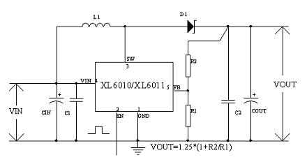 XL6010/XL6011實現BOOST功能示意圖