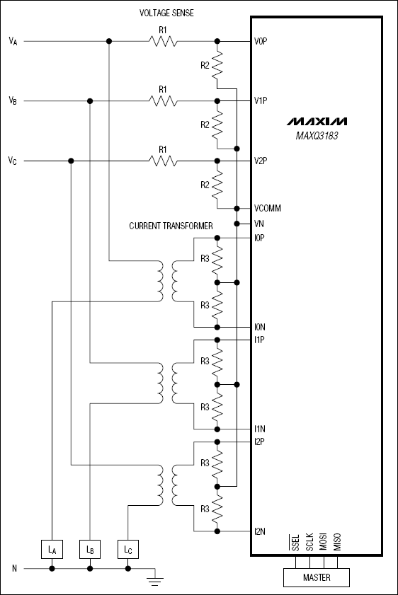 MAXQ3183：典型應用電路