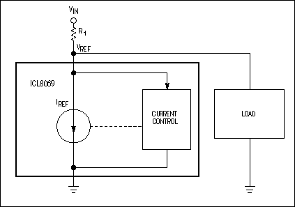 Figure 1. A shunt reference connects in parallel with its load.