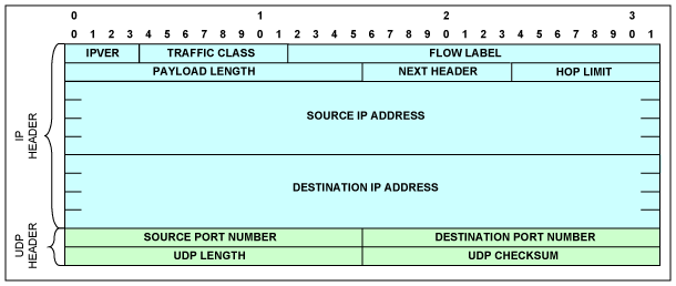 圖5. UDP/IPv6報頭