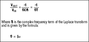 Figure 2. Transfer function of the integrator circuit block in Figure 1.