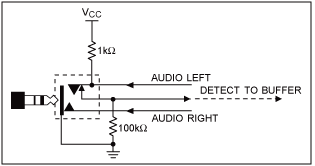 圖1. 插孔自動檢測電路