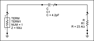 Figure 7. The Thevenin model of L-band RF input in a 50O system