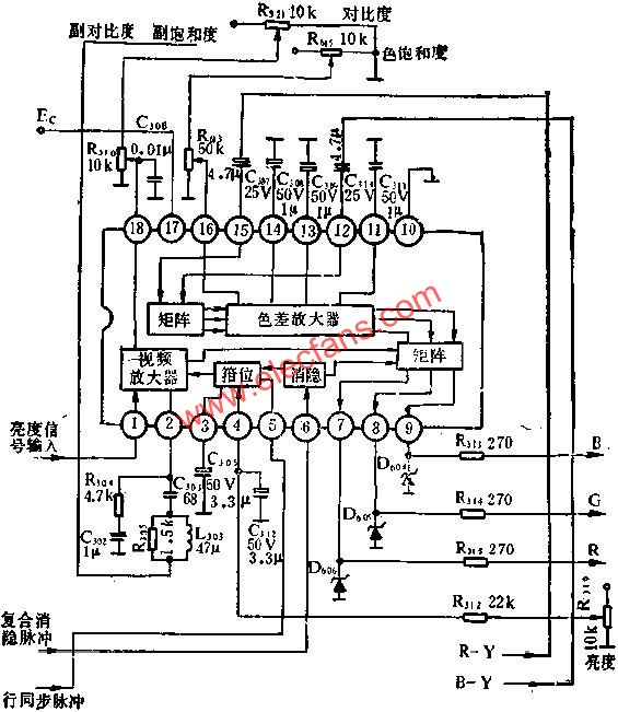 BJ5612方框圖和外圍電路圖  www.xsypw.cn