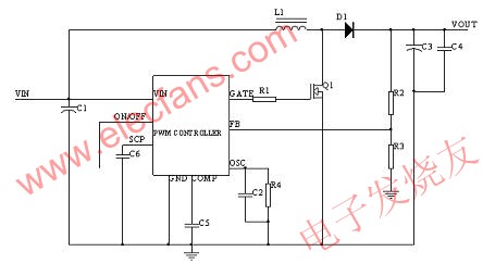 Boost PWM Controller + MOSFET 車載適配器 www.xsypw.cn