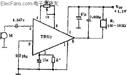 TB531單端輸入,單端輸出的應用電路  www.xsypw.cn