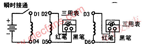 利用萬用表測量電動機引出線的首尾端 www.xsypw.cn