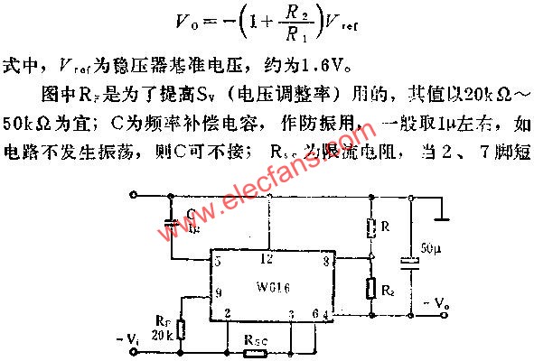 W616負電壓輸出應用線路圖  www.xsypw.cn