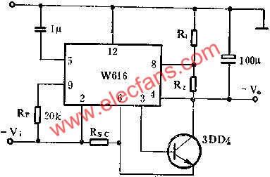 W616負電壓輸出應用線路圖  www.xsypw.cn