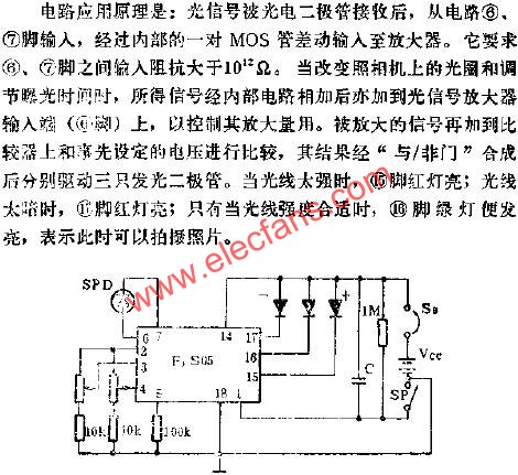 F3S05內(nèi)測光集成電路的應(yīng)用電路圖  www.xsypw.cn