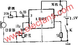 LD505在助聽器中的應(yīng)用電路圖  www.xsypw.cn