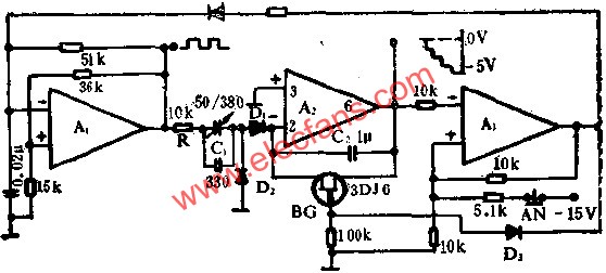 運算放大器組成階梯波發生器電路圖  www.xsypw.cn