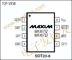 MAX6752微處理器(μP)監控電路引腳圖 www.xsypw.cn