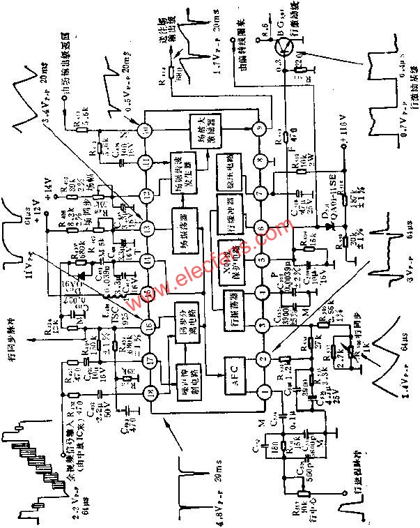 DG5435行場掃描電路的應(yīng)用電路圖  www.xsypw.cn