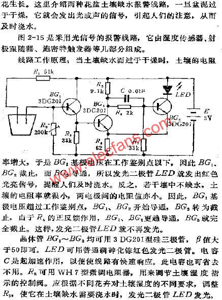 花盆土壤缸水報警電路之一  www.xsypw.cn