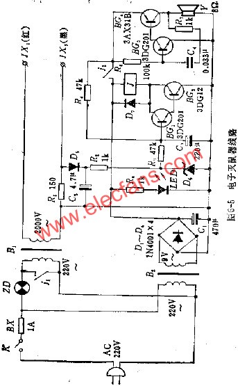 電子滅鼠器電路  www.xsypw.cn