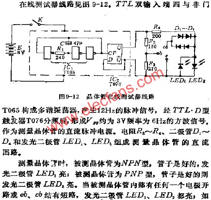 晶體管在線測試器電路  www.xsypw.cn