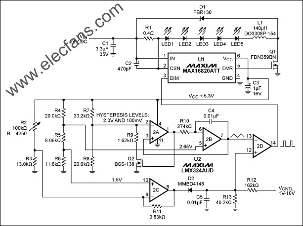 PWM直流電壓控制的高亮度LED調(diào)光 www.xsypw.cn