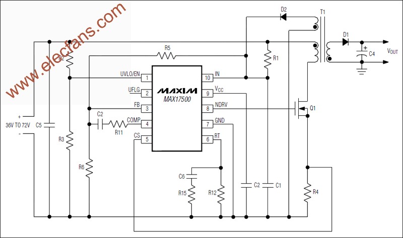 MAX17499/MAX17500電流模式PWM控制器 www.xsypw.cn