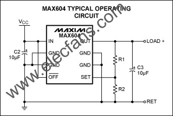 MAX604可調節輸出配置 www.xsypw.cn