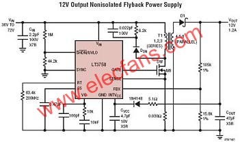 LT3758典型應用電路  www.xsypw.cn