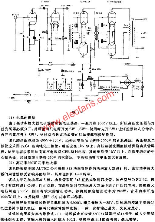 高功率電子管功率放大器電路原理圖  www.xsypw.cn