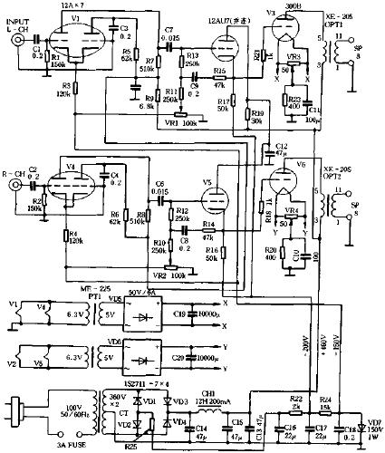 300B的高保真功率放大器電路原理圖  www.xsypw.cn