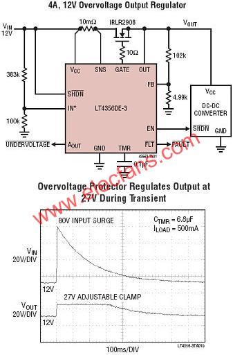 LT4356典型應用電路  www.xsypw.cn