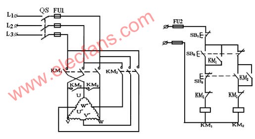 按鈕控制的雙速電動機(jī)控制線路 http://www.xsypw.cn