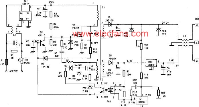 佳能S100SP打印機開關電源原理分析 http://www.xsypw.cn