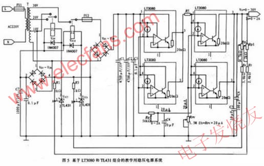  基于LT3080和TL431組合的教學用穩壓電源系統 www.xsypw.cn