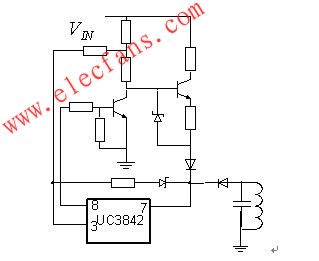  UC3842反激式電源啟動(dòng)電路