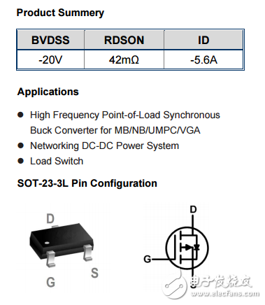 WST3325 P SOT-23-3L -20V-5.6A