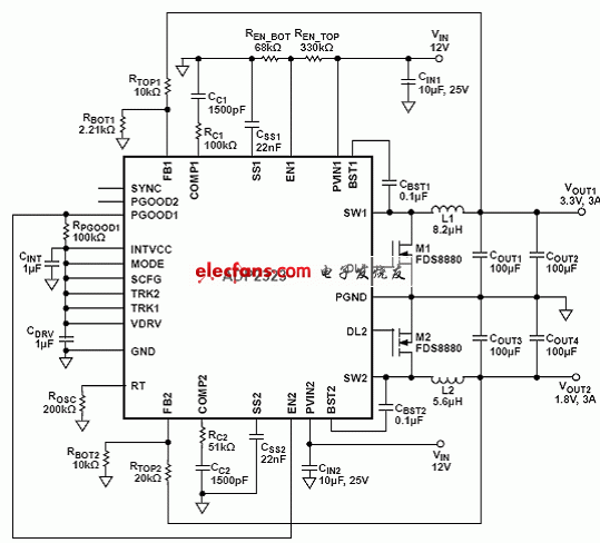 ADP2323可編VIN應用電路圖