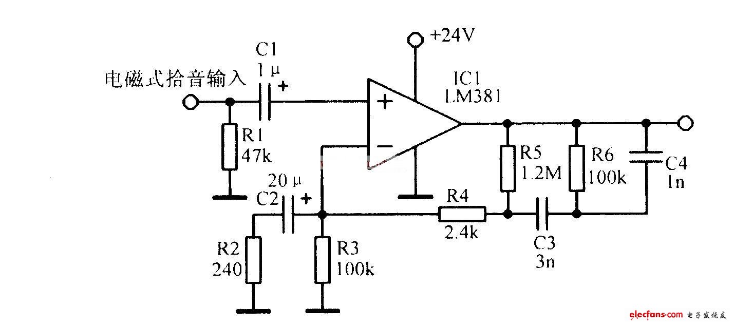 低噪聲音頻前置放大電路