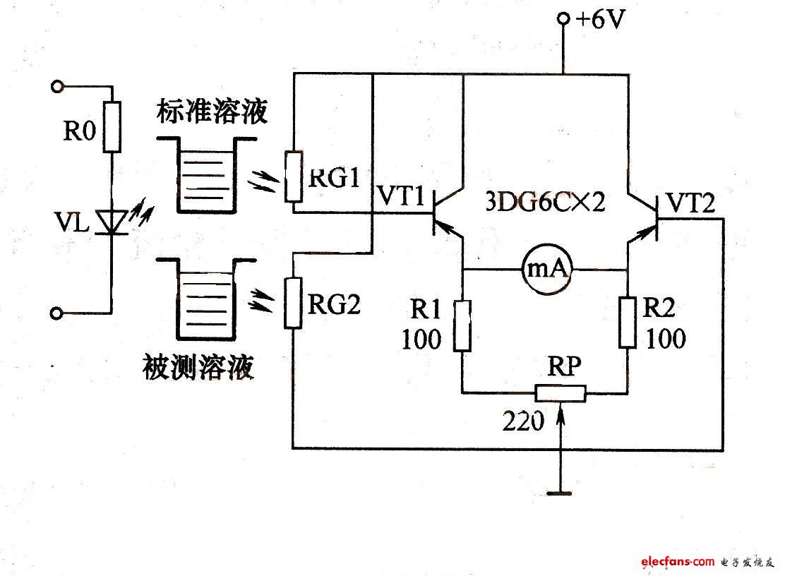 光敏電阻器濃度測量儀電路