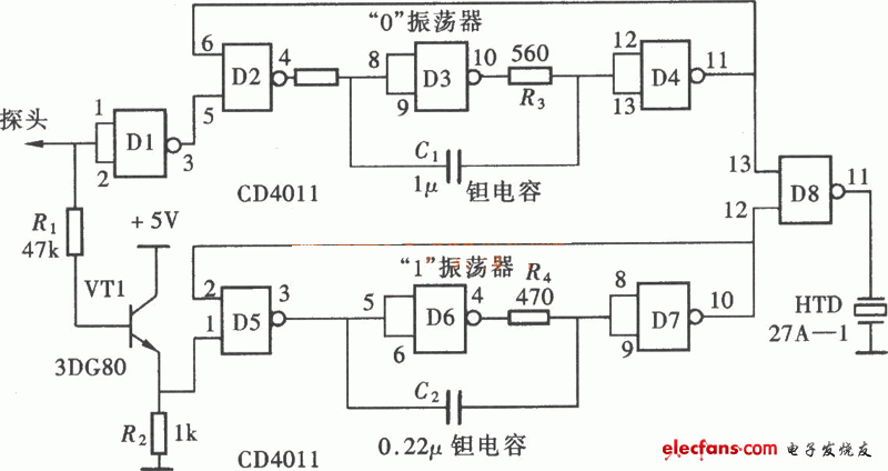 發聲型邏輯筆電路圖