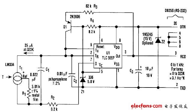RS232絕對溫度記錄儀電路