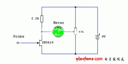 靜電/負離子探測器電路