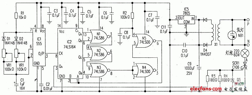 普通電燈泡產生燭光的簡單電路