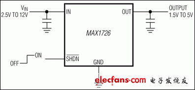 MAX1725，MAX1726：典型工作電路