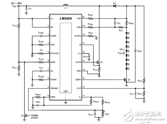 LM3424升壓LED驅動器