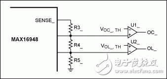 圖5. 負(fù)載開路和過流檢測電路