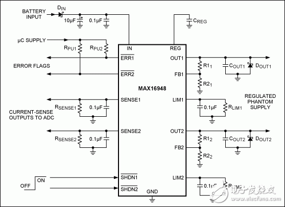 圖1. MAX16948典型應(yīng)用電路