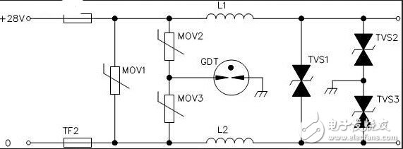 直流電源防雷電子電路設(shè)計(jì)圖