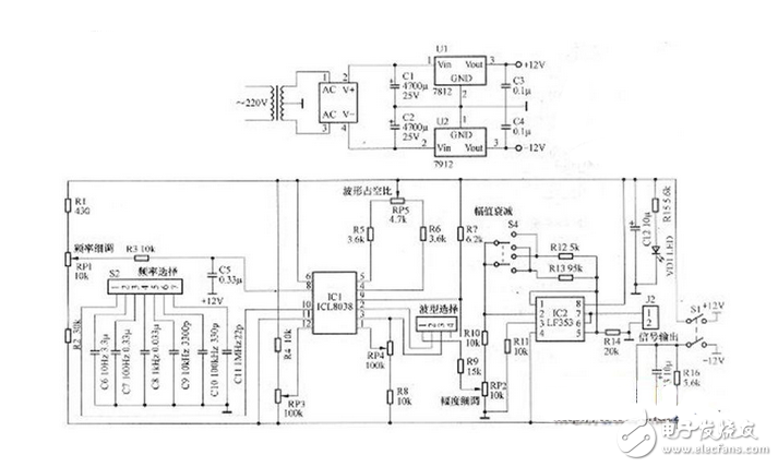 多功能信號發生器電子電路設計圖