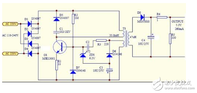 測試手機(jī)充電器變壓器電路圖