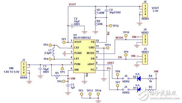 基于ISL911x高度集成升降壓電源電路設計 —電路圖天天讀（53）