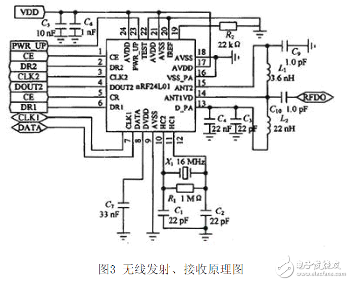 nRF24L01無線溫濕度測試系統(tǒng)電路